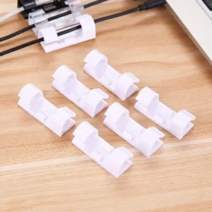 Plastic Cable Clips with Strong Adhesive – Cord Organizer Set (20 Pcs)